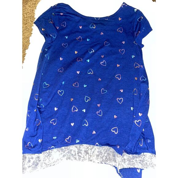 So girls sz. 12 blue heart design sparkle bottom tee. Cute, great stretch - Picture 9 of 11
